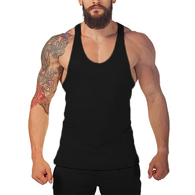 Brand Bodybuilding and Fitness Clothing Cotton sleeveless shirts tank top men Stringer Singlets mens Y back workout gym vest