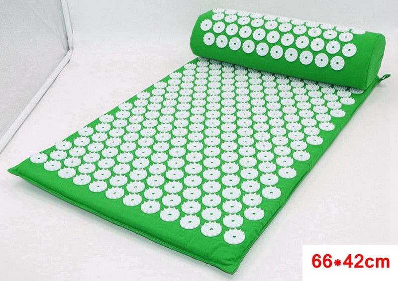 Acupressure Mat Sensi Massage Mat Pillow Set Kuznetsov's Applicator for Neck Foot Yoga Mat with Needle Back Massager Cushion Pad