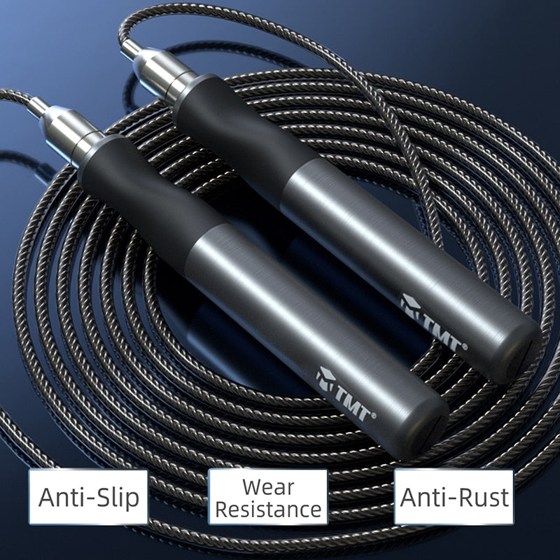 TMT Speed Jump Rope for Fitness Adjustable Self-Locking Cables Crossfit Removable Load Block Skipping with Tangle-Free Workout