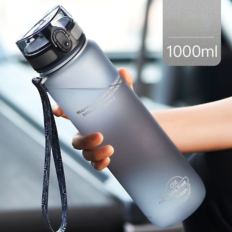 New 1000ml Sports Water Bottle BPA Free Portable Leak-proof Shaker bottle Plastic Drinkware Outdoor Tour Gym Free Shipping items