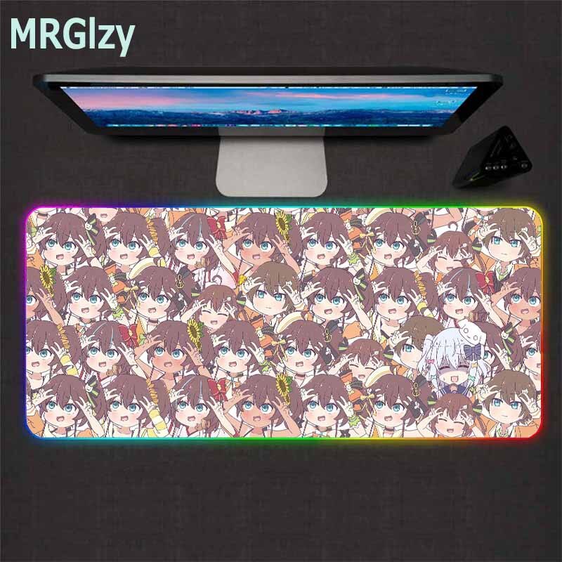 led lighting mouse pad desk mat Anime gaming accessories coaster RGB large yoga  carpet  ordinary mousepad floor s