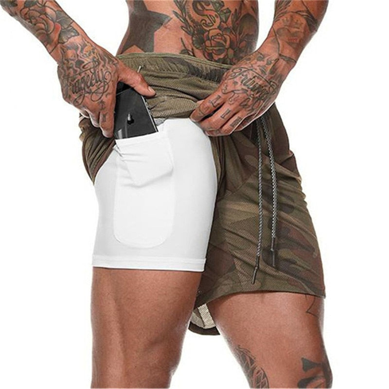 2022 NEW Men&#39;s Running Shorts Mens 2 in 1 Sports Shorts Male double-deck Quick Drying Sports men Shorts Jogging Gym Shorts men