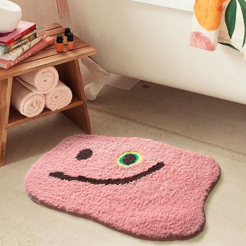 Pink Fluffy Bathroom Mat Nordic Carpet Area Rug Bath Room Floor Tub Side Mats Absorbent Anti Slip Pad Bathmat Doormat Home Decor