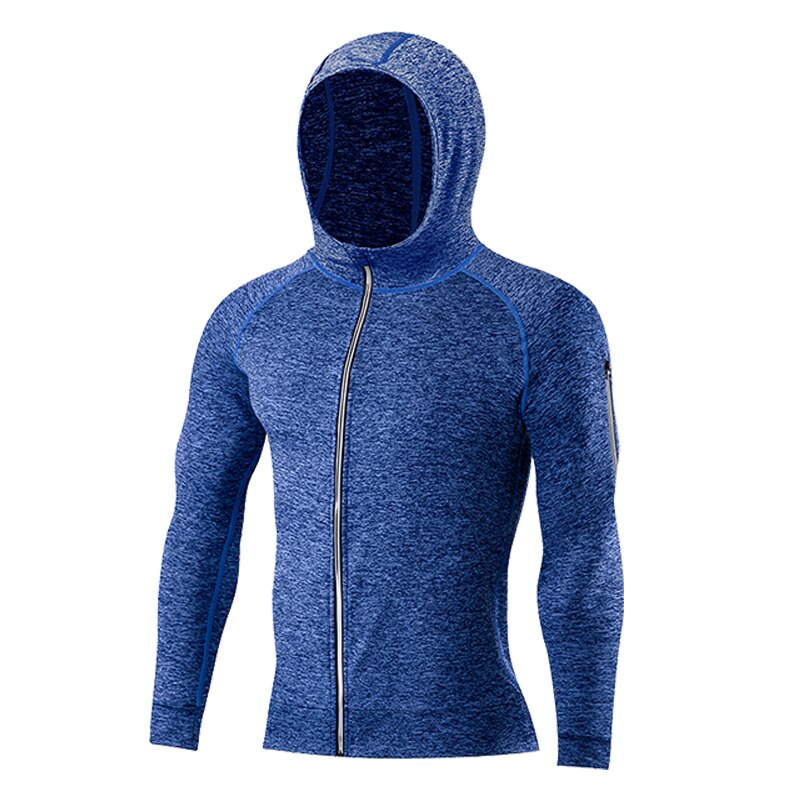 Men Running Workout Jacket Autumn Fitness Equipment Training Zipper Coat Sportswear Long Sleeve Jogging Sweatshirt Gym Clothing