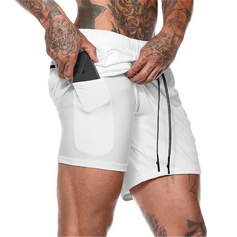 2022 NEW Men&#39;s Running Shorts Mens 2 in 1 Sports Shorts Male double-deck Quick Drying Sports men Shorts Jogging Gym Shorts men