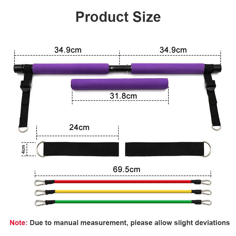 Adjustable Band Pilates Stick Suit Resistance Gym Exercise Muscle Power Tension Bar  Pilates Bar Home Work Out Fitness Equipment