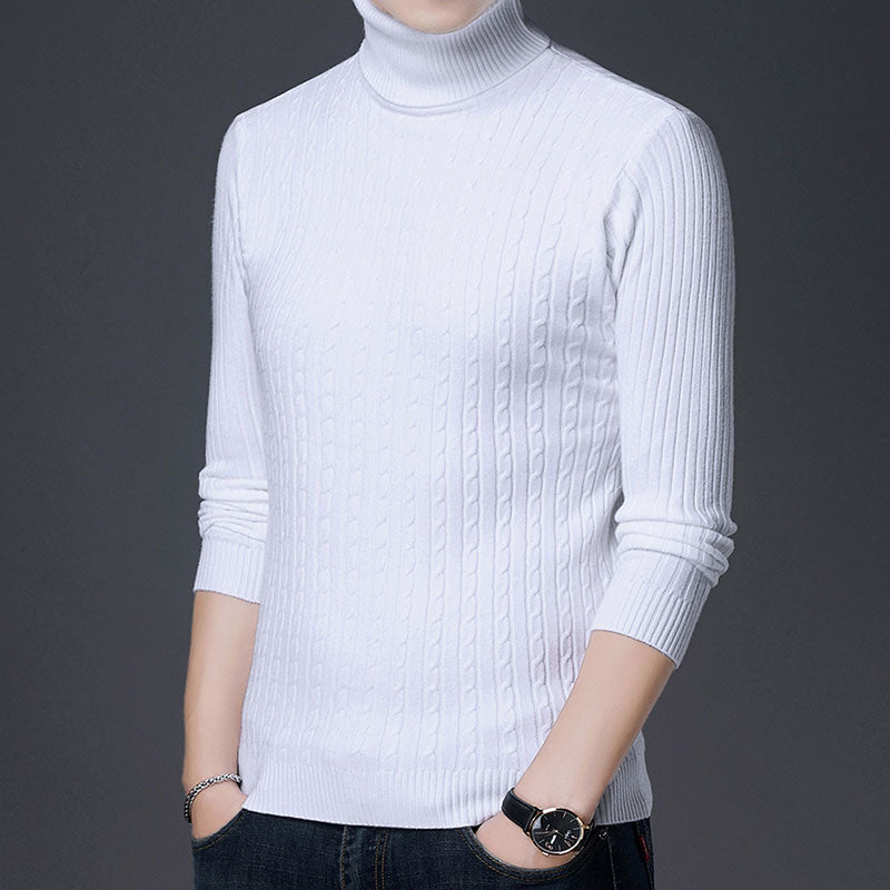 2022 New Casual Knitted Turtleneck Sweater Men Pullover Clothing Fashion Clothes Knit Winter Warm Mens Sweaters Pullovers 81332