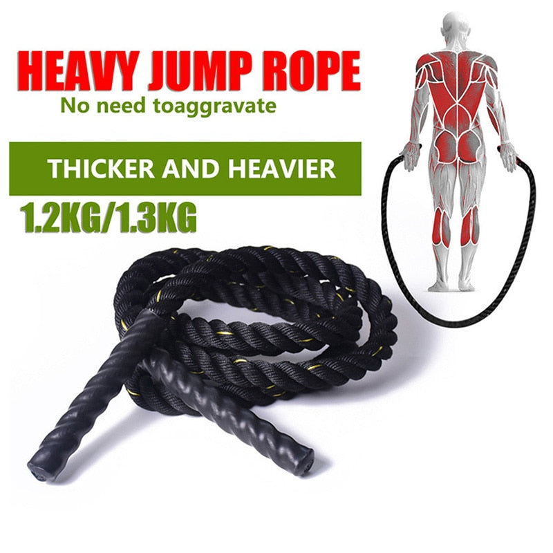 3m* 25mm Heavy Jump Rope Crossfit Weighted Battle Skipping Ropes Power Improve Strenght Training Fitness Home Gym Equipment