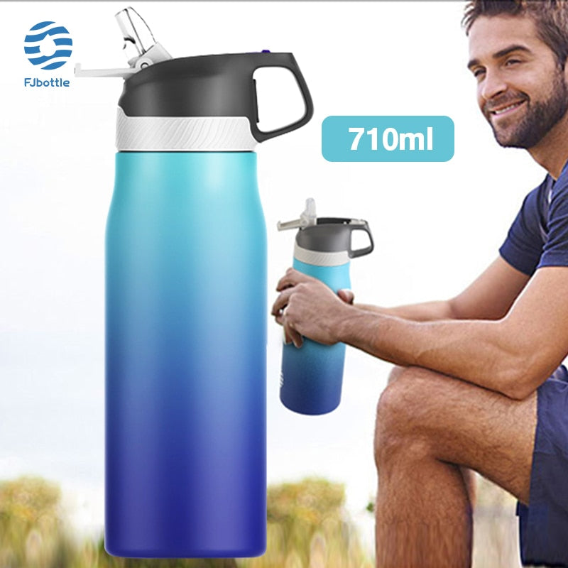 FJbottle Thermos Flask,Vacuum Bottle 316 Stainless Steel ,Fashion Multicolor Straw Water Bottle ,For Fitness Travel And Outdoor