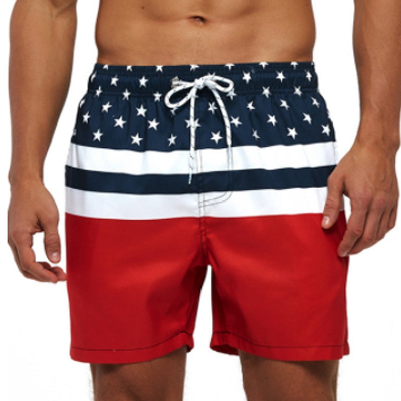 Men&#39;s Shorts Casual Cotton Workout Short Pants Drawstring Beach Shorts With Pockets Swim Trunks Stripe Plus size Beach Shorts