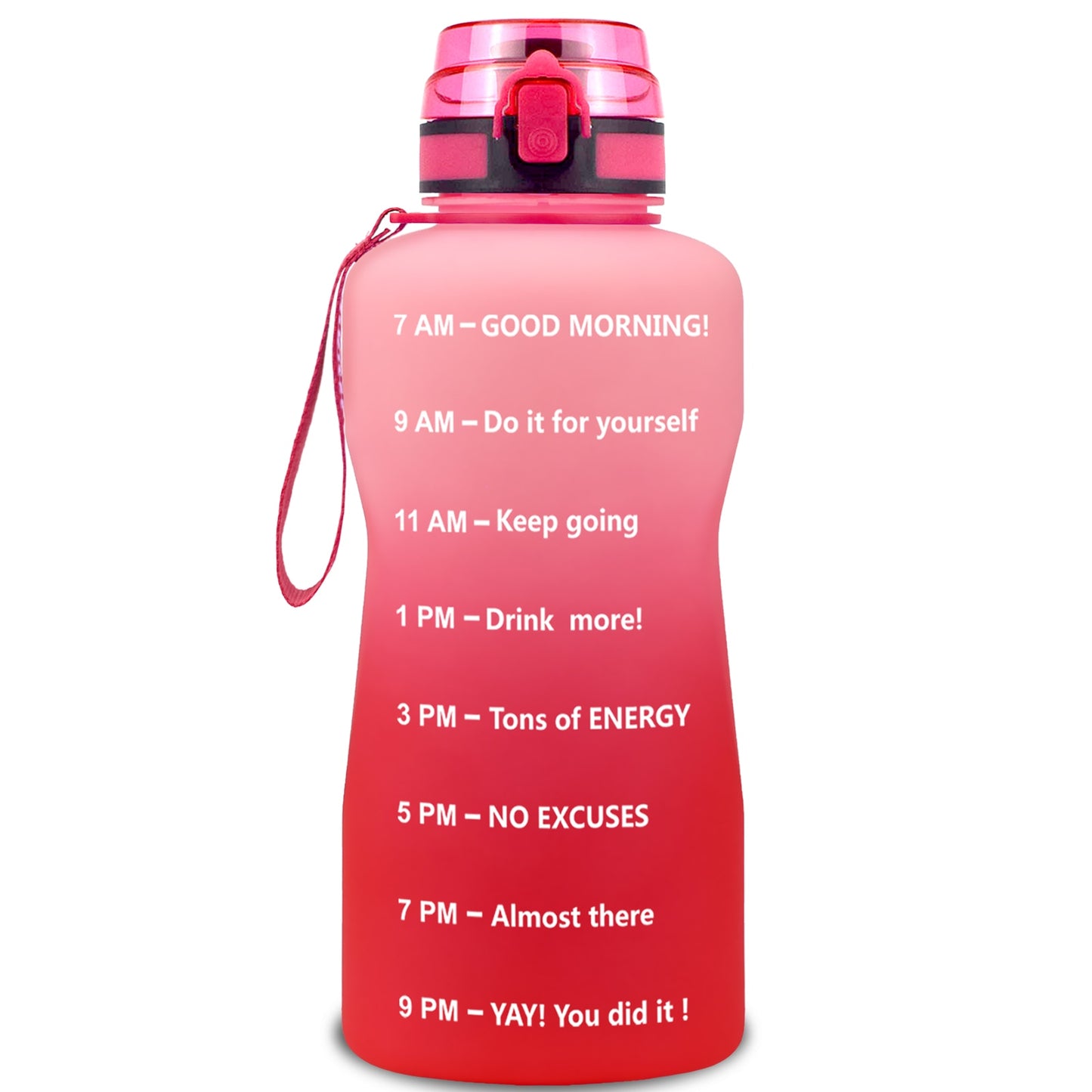 BuildLife 1.3L 2L 64oz Motivational Water Bottle with Time Marking Bpa Free Tritan Fitness Gym Jug Sport Plastic Drinking Filter