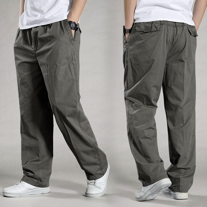 Brand Casual Pants men cargo pants cotton loose trousers mens pants overalls Multi Pocket Straight Joggers Homme 6XL