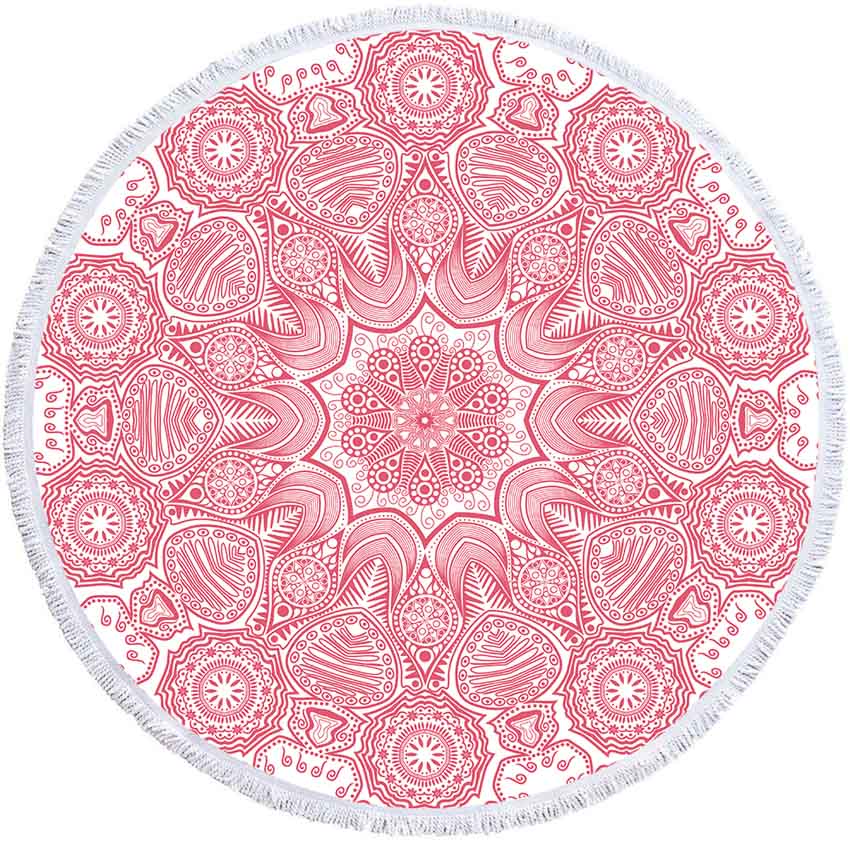 Mandala Geometric Round Beach Towel Tassels Bohemia Microfiber Bath Shower Towel For Adults Picnic Yoga Mat Blanket Cover Up