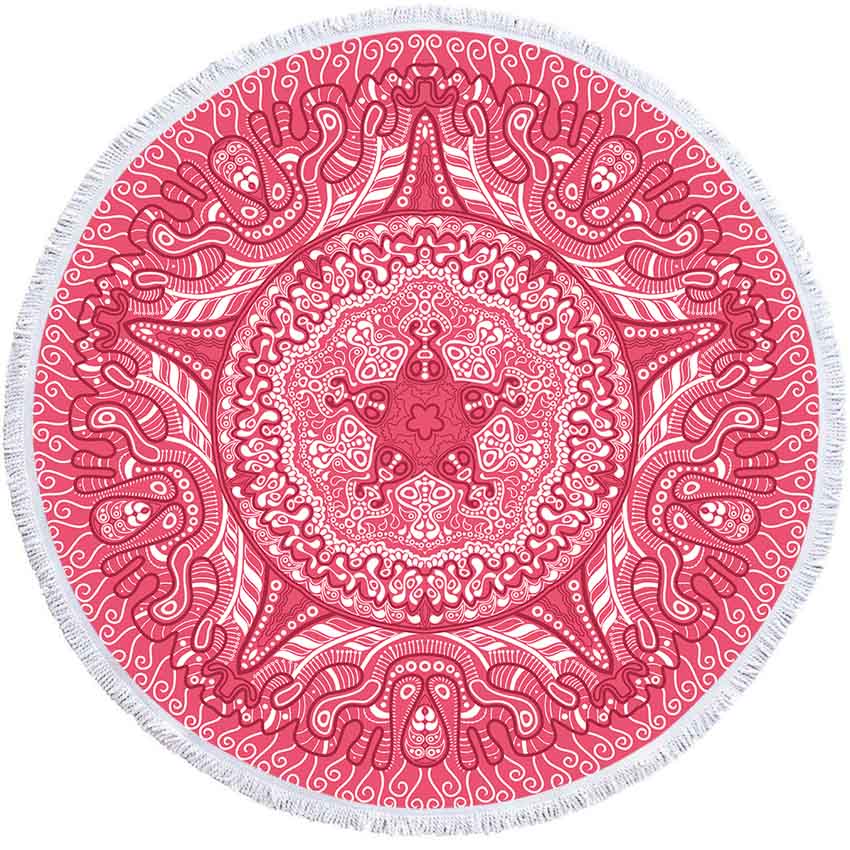 Mandala Geometric Round Beach Towel Tassels Bohemia Microfiber Bath Shower Towel For Adults Picnic Yoga Mat Blanket Cover Up