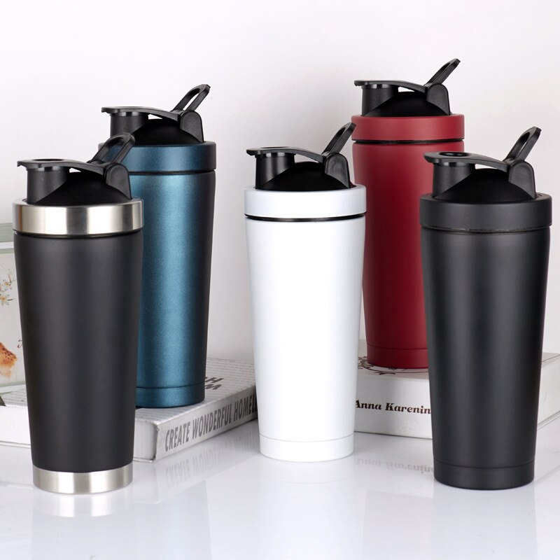 750ml gym sport portable water bottle stainless steel double wall vacuum insulated Protein Shaker water bottle