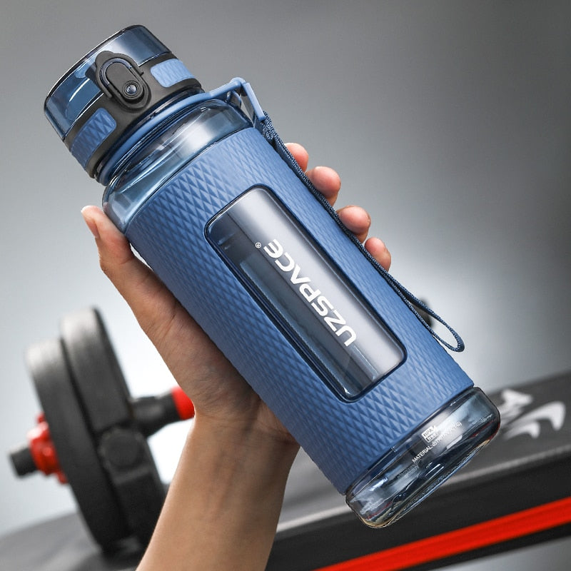 UZSPACE Sports Water Bottles Gym Leak-proof Drop-proof Portable Shaker Outdoor Travel Kettle Plastic Drink Water Bottle BPA Free