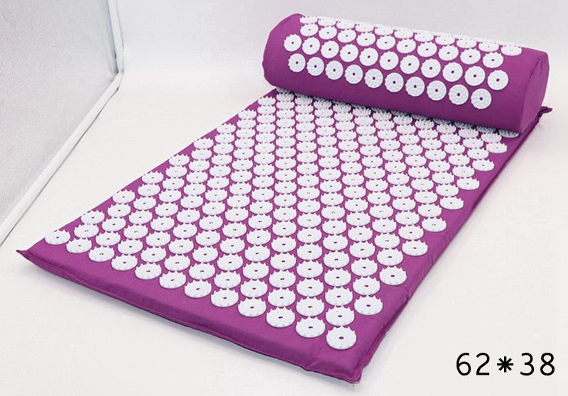 Acupressure Mat Sensi Massage Mat Pillow Set Kuznetsov's Applicator for Neck Foot Yoga Mat with Needle Back Massager Cushion Pad