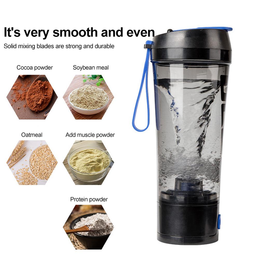 450ml Portable Electric Protein Powder Mixing Cup USB Rechargeable Automatic Shaker Water Bottle Stirring Mixer For Sports Gym