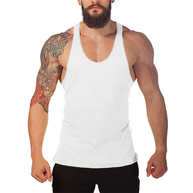 Brand Bodybuilding and Fitness Clothing Cotton sleeveless shirts tank top men Stringer Singlets mens Y back workout gym vest