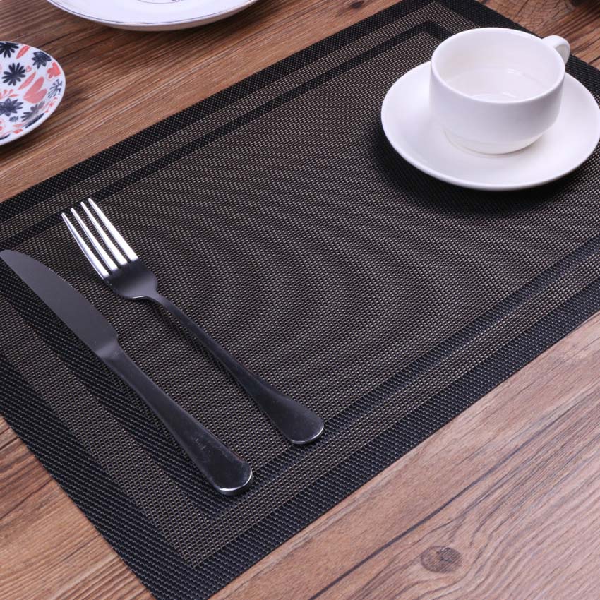 4 Pcs/set Modern Elegant PVC Placemat Dining Table Mat Cafe Anti-slip Hot Placemats Bowl Pad Cup Mat Table Coasters