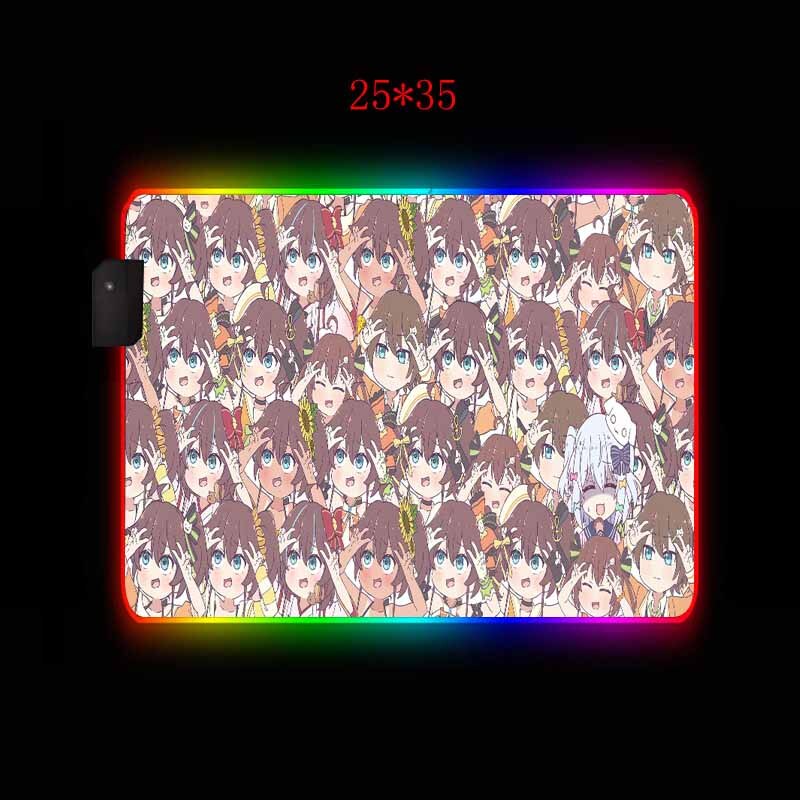 led lighting mouse pad desk mat Anime gaming accessories coaster RGB large yoga  carpet  ordinary mousepad floor s