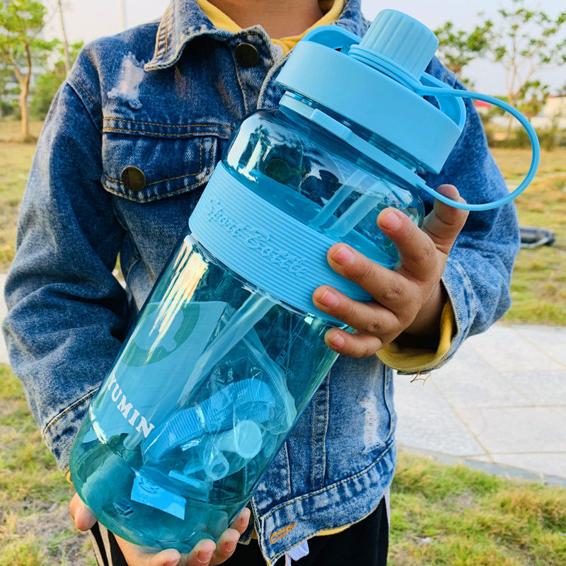 Water Bottle Large Capacity 1L2L 3L Super Large Straw Cup Portable Dinkware Plastic Space Cup Drink Bottle Outdoor Sports Kettle