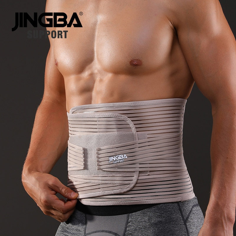 JINGBA SUPPORT Men Waist Trainer Support Sauna Suit Modeling Body Shaper Belt Weight Loss Cincher Slim Faja Gym Workout Corset