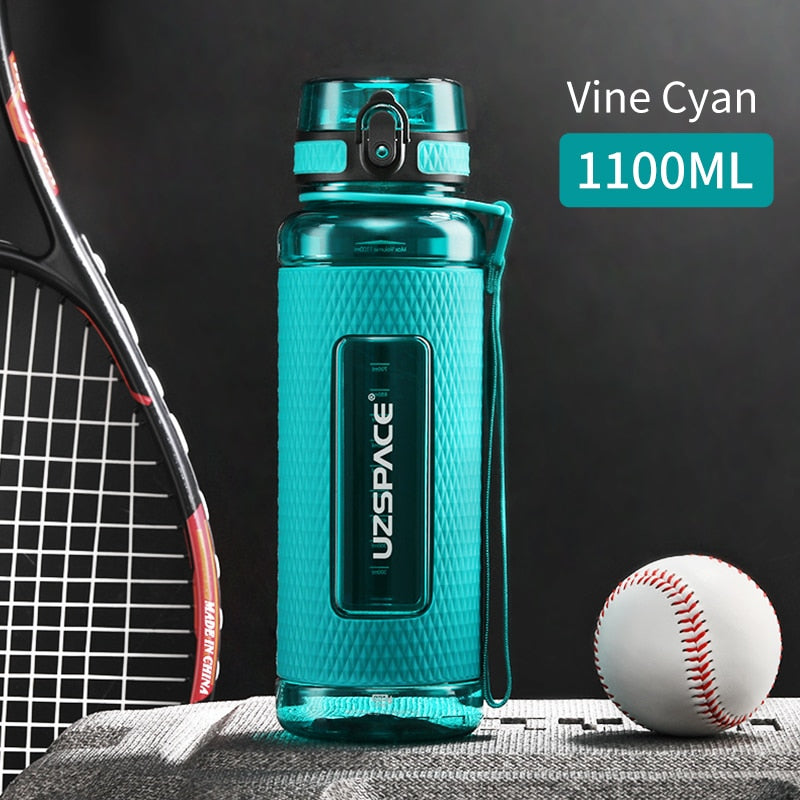 UZSPACE Sports Water Bottles BPA Free 1000ml Portable Leakproof Drop-proof Plastic Drink Bottle Summer Outdoor Tour Gym Tea Cup