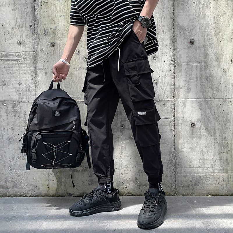 LAPPSTER Men Japanese Streetwear Cargo Pants 2022 Overalls Mens Pockets Hip Hop Joggers Pants Black Fashions Sweatpants 5XL