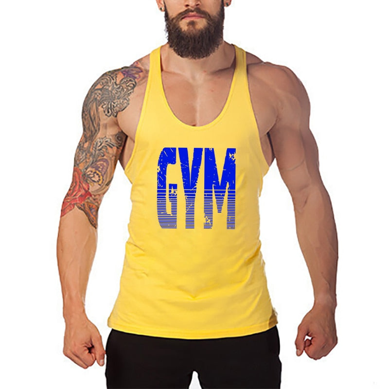 Brand Bodybuilding and Fitness Clothing Cotton sleeveless shirts tank top men Stringer Singlets mens Y back workout gym vest