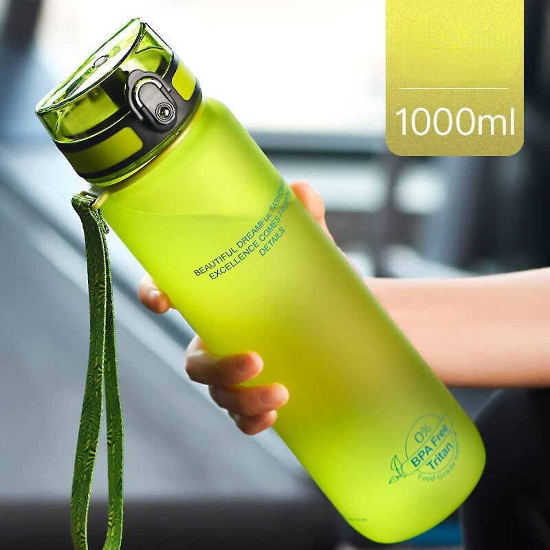 New 1000ml Sports Water Bottle BPA Free Portable Leak-proof Shaker bottle Plastic Drinkware Outdoor Tour Gym Free Shipping items