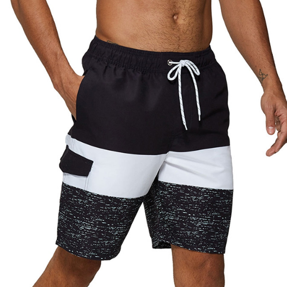 Men&#39;s Shorts Casual Cotton Workout Short Pants Drawstring Beach Shorts With Pockets Swim Trunks Stripe Plus size Beach Shorts