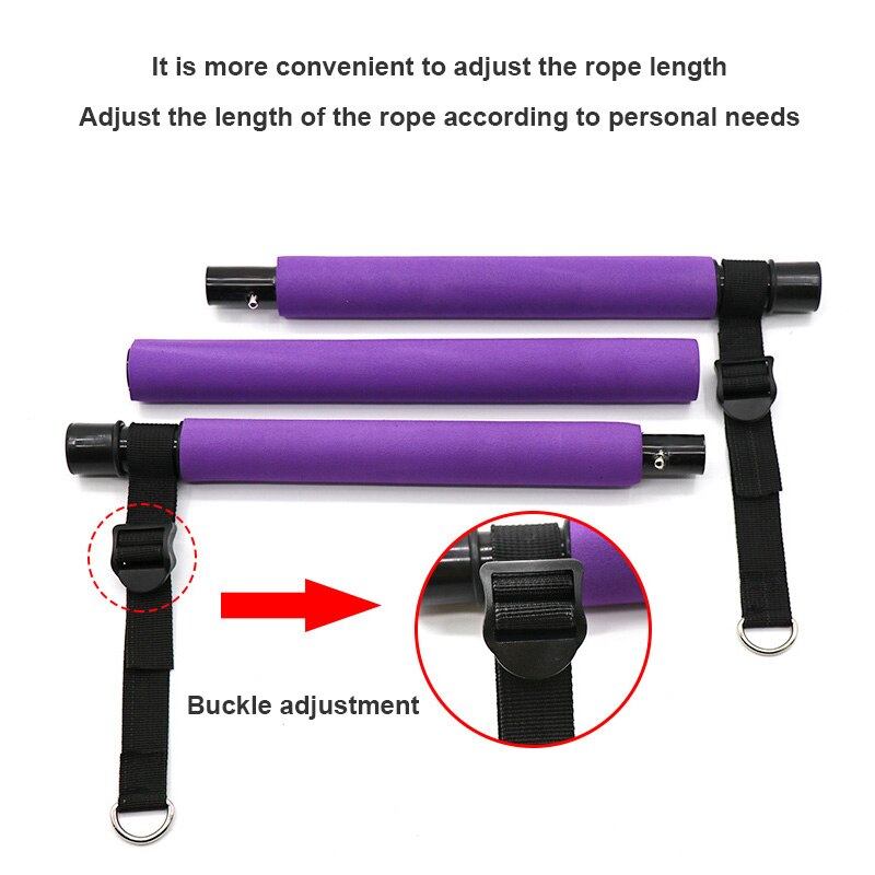 Adjustable Band Pilates Stick Suit Resistance Gym Exercise Muscle Power Tension Bar  Pilates Bar Home Work Out Fitness Equipment