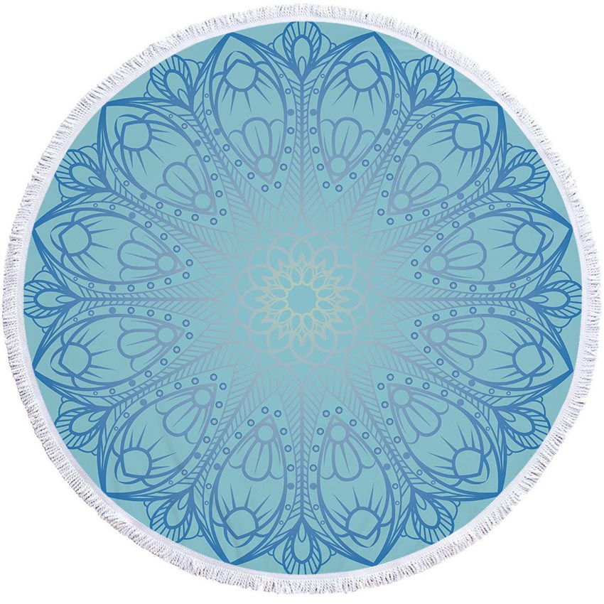 Mandala Geometric Round Beach Towel Tassels Bohemia Microfiber Bath Shower Towel For Adults Picnic Yoga Mat Blanket Cover Up