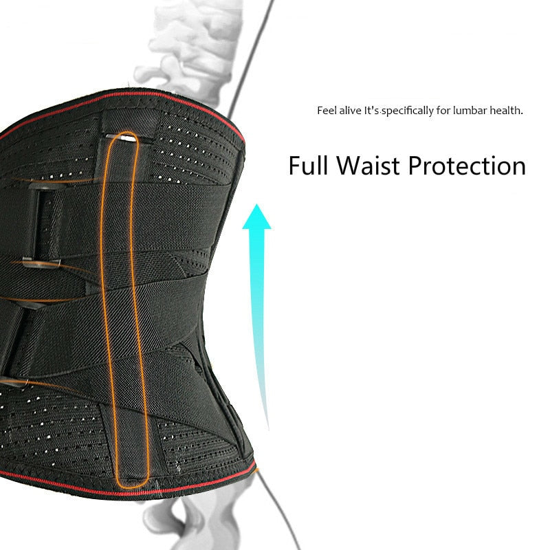 Gym Waist Support Trimmer Belt Back Pain Relief Lumbar Belts Orthopedic Spine Brace Breathable Dual Adjustable Strap faja Lumbar