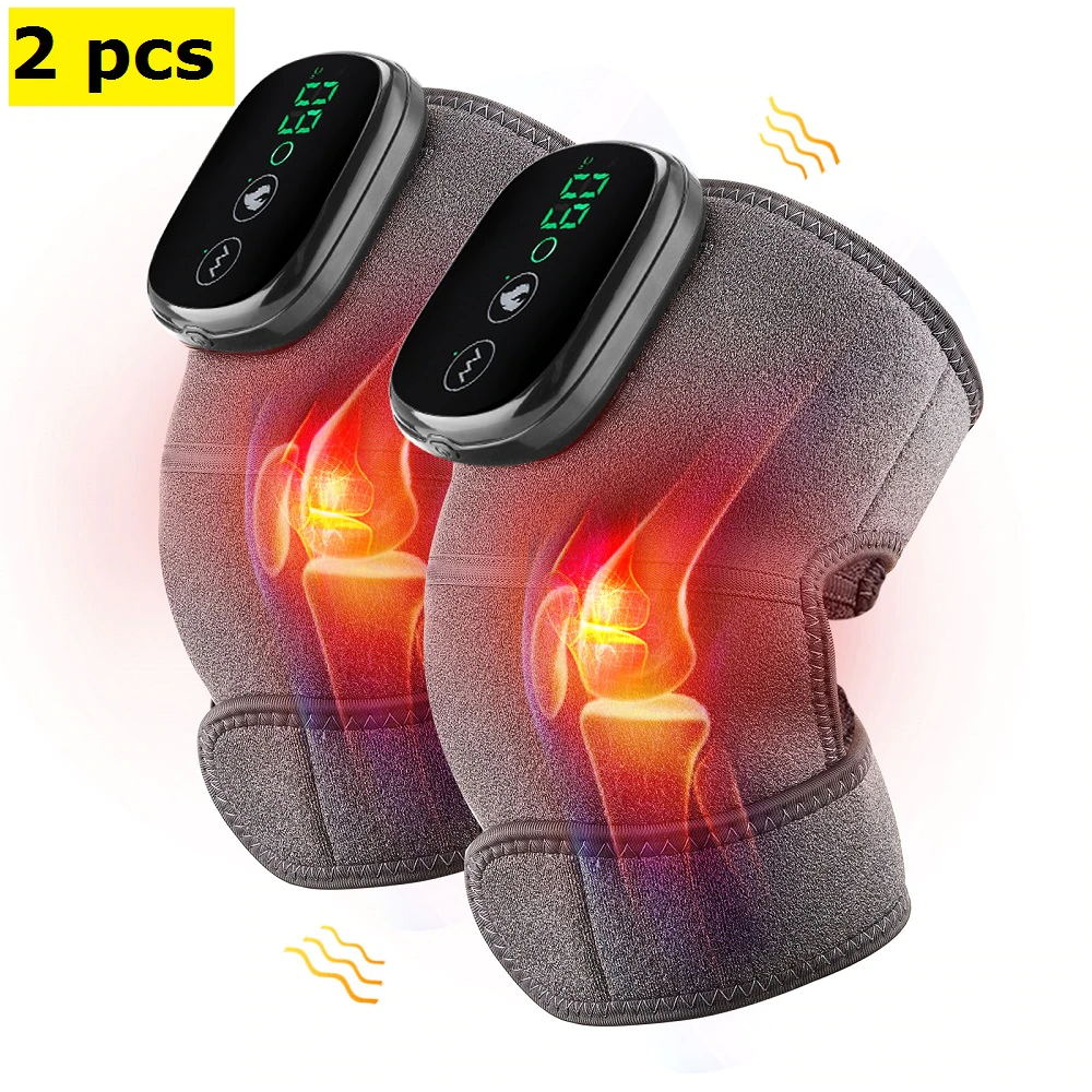 2pcs Thermal Knee Massager Heating Knee Support Electric Knee Shoulder Vibration Massage Leg Arthritis Physiotherapy Pain Relief