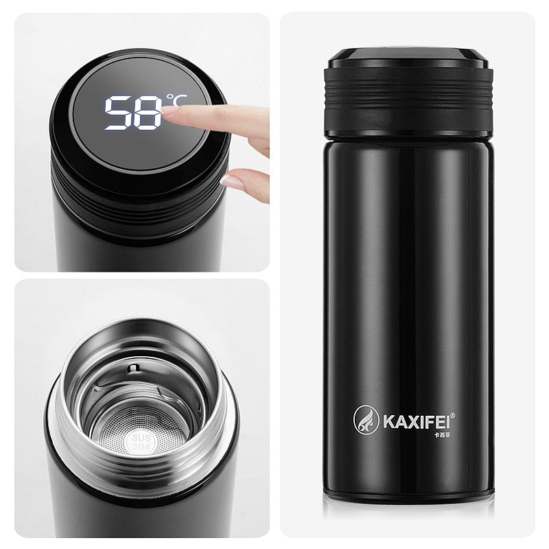 New Tea Thermos Mug Cups with Tea Infuser Thermos Temperature Display Bottle Insulated Vacuum Cup Mug Thermal Cup Mug