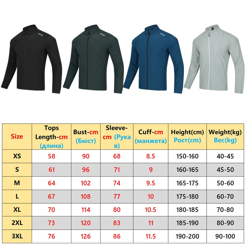 Outdoor Thin Coat Zipper Slim Hiking Gym Men Jogging Running Fitness Long Sleeve Breathable Print Letter Summer Sports Jacket