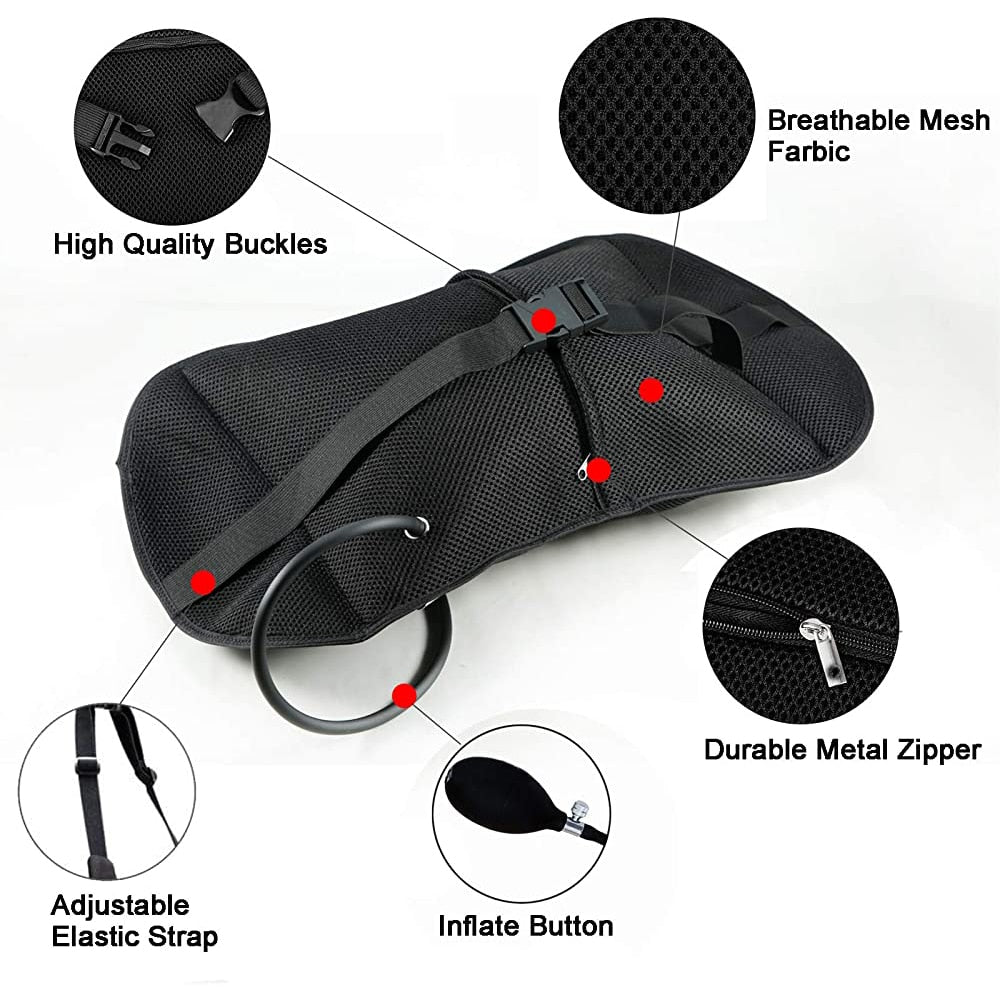 Tcare Portable Inflatable Lumbar Support Massage Pillows - Orthopedic Design for Back Pain Relief - Lumbar Support Pillow Unisex