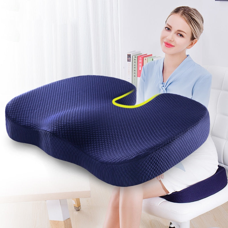 U Shaped Travel Seat Cushion Coccyx Orthopedic Massage Chair Cushion Car Office Memory Foam Pillow Support Sciatica Pain Relief