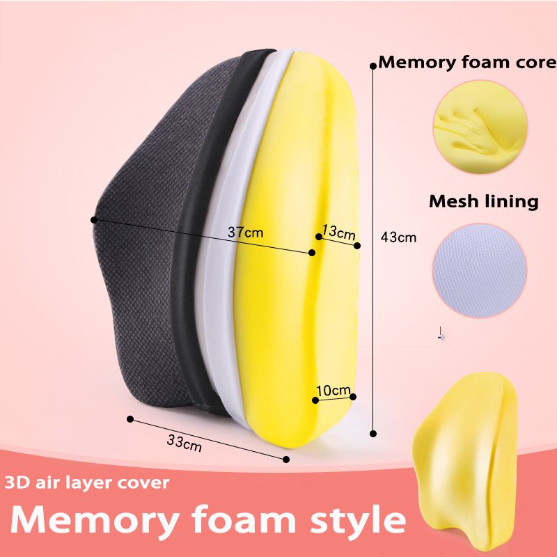 Memory Foam Lumbar Support Cushion For Back Waist Orthopedic Pillow Coccyx Office Chair Cushion Car Seat Pain Relief Massage Pad