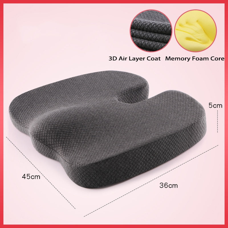 U Shaped Travel Seat Cushion Coccyx Orthopedic Massage Chair Cushion Car Office Memory Foam Pillow Support Sciatica Pain Relief