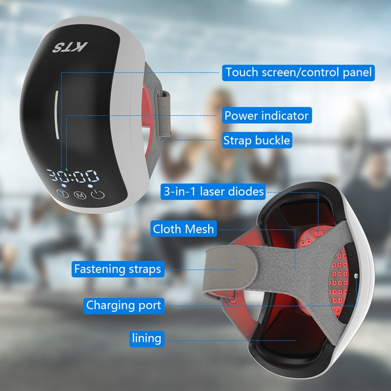 KTS Laser Therapy Knee Massager 660nm 880nm Infrared LCD Display Touch Control Heating Physiotherapy Pain Relief Rehabilitation