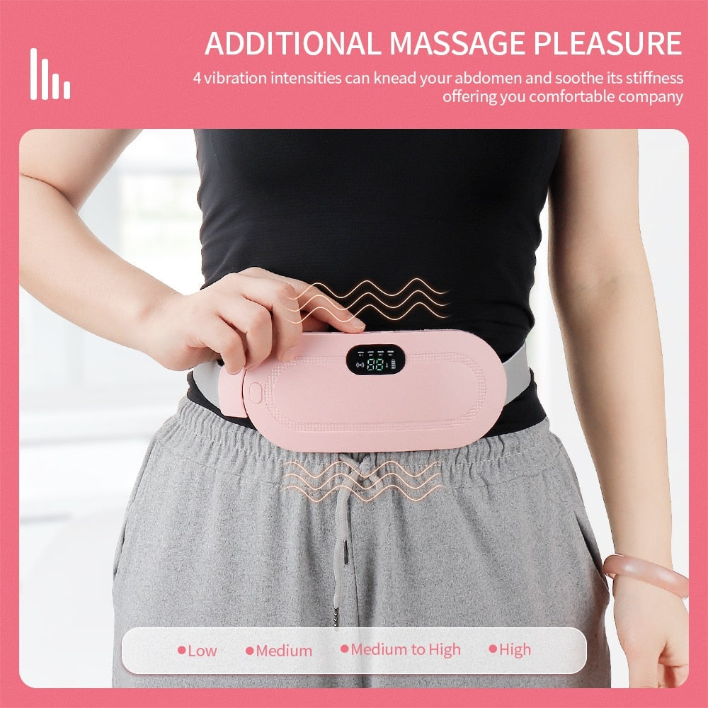 Heating Warm Palace Belt Menstrual Heating Pad Fast &amp; Effective Relief Stomachache Waist Pain Uterus Acupoints Vibrating Massage