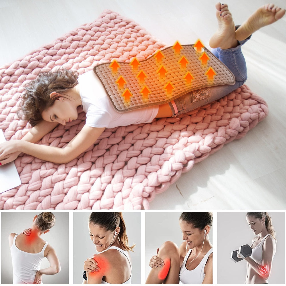 110V-240V Electric Heating Pad Blanket Timer Physiotherapy Heating Pad For Shoulder Neck Back Spine Leg Pain Relief Winter Warm