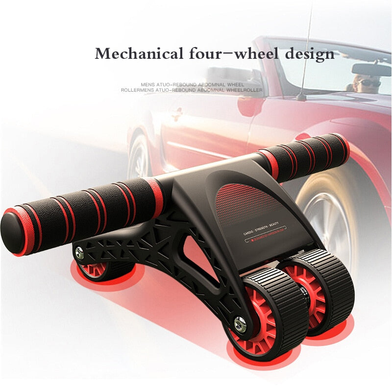 ABS Abdominal Wheel 4 Wheels Exercise Equipment Abdominal Muscle Trainer For Arms Back Belly Core Body Shape Fitness Accessories