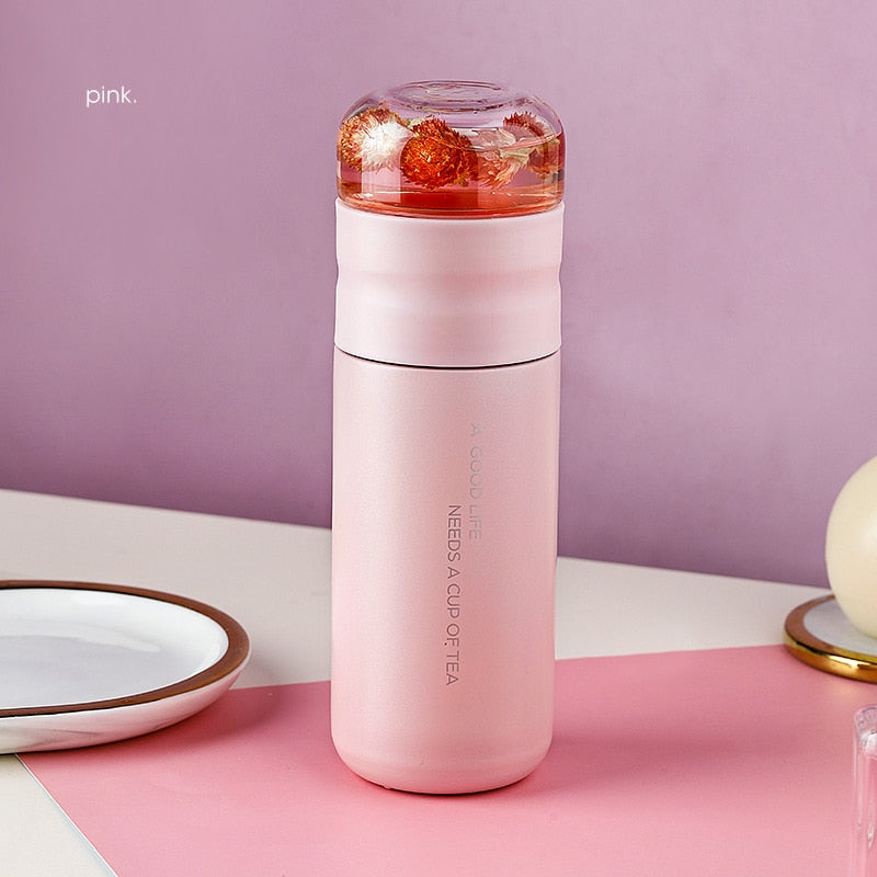 Tea Infuser Vacuum Flask 300ml Insulated Cup 316 Stainless Steel Tumbler Thermos Bottle Travel Coffee Mug Termo Acero Inoxidable