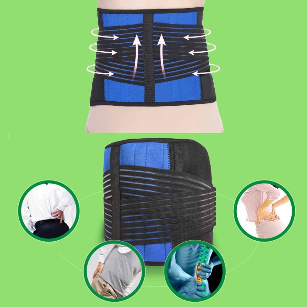 Tcare Lumbar Back Brace Support Belt - Lower Back Pain Relief Massage Band for Herniated Disc Sciatica and Scoliosis for Unisex