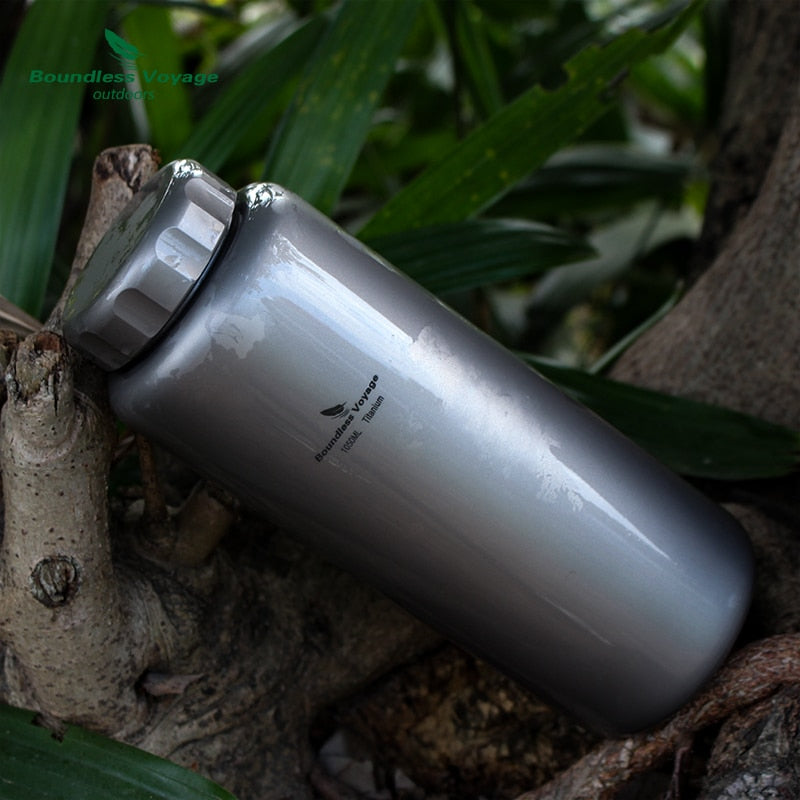 Boundless Voyage Titanium Sports Water Bottle Leak-Proof Outdoor Camping Hiking Cycling Tea Coffee Canteen Drinkware 1050ml