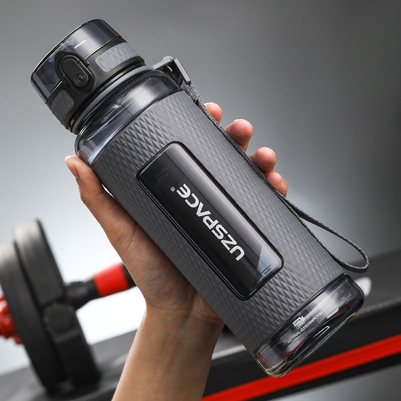 UZSPACE Sports Water Bottles Gym Leak-proof Drop-proof Portable Shaker Outdoor Travel Kettle Plastic Drink Water Bottle BPA Free